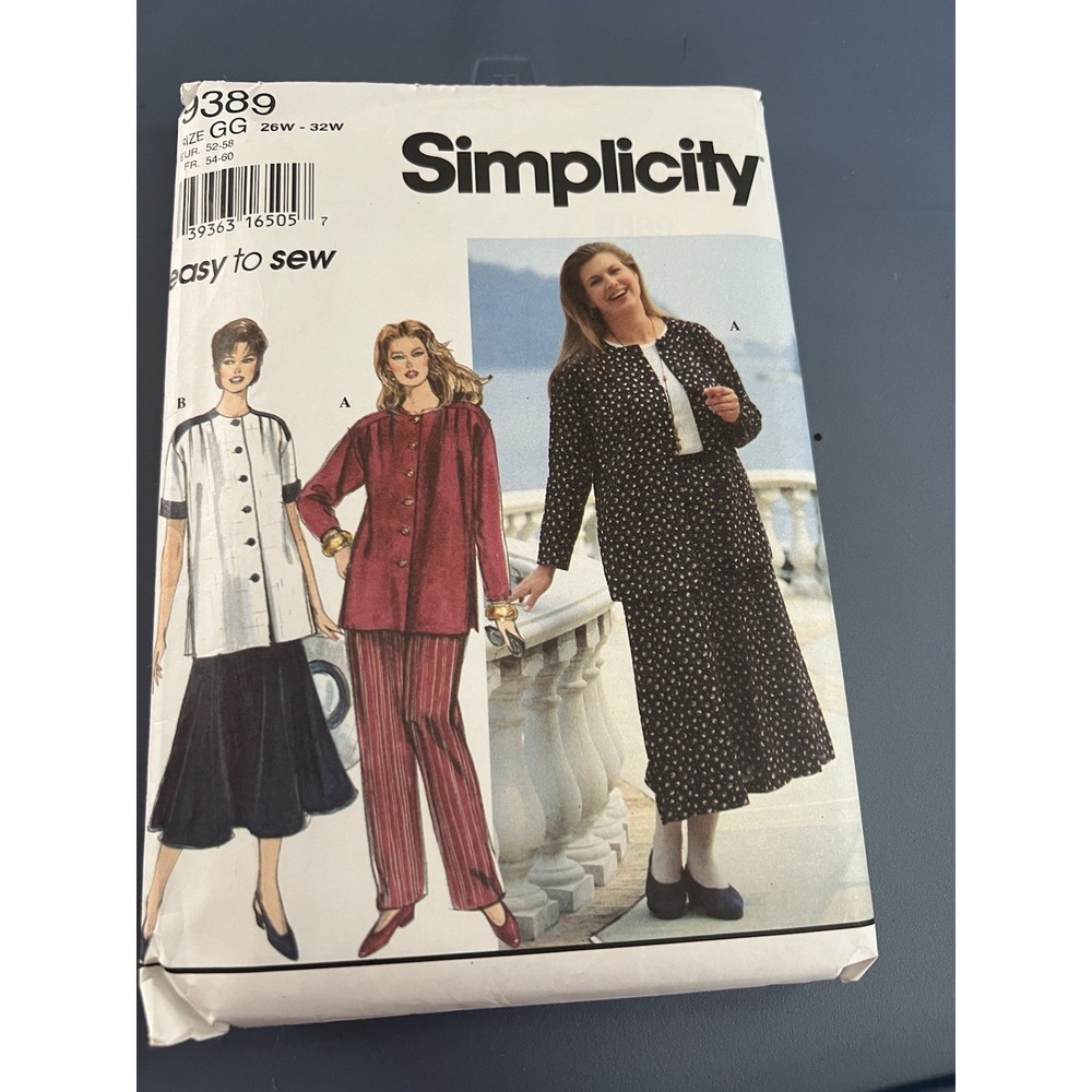 🧵Simplicity "Easy To Sew" Pattern 9289–Pants, Skirt & Shirt–Sizes 26W–32W-UNCUT